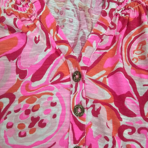 Lilly Pulitzer Shirt Womens Size XXS Pink Pout Mango Salsa Essie Tank Top Preppy - Picture 6 of 14